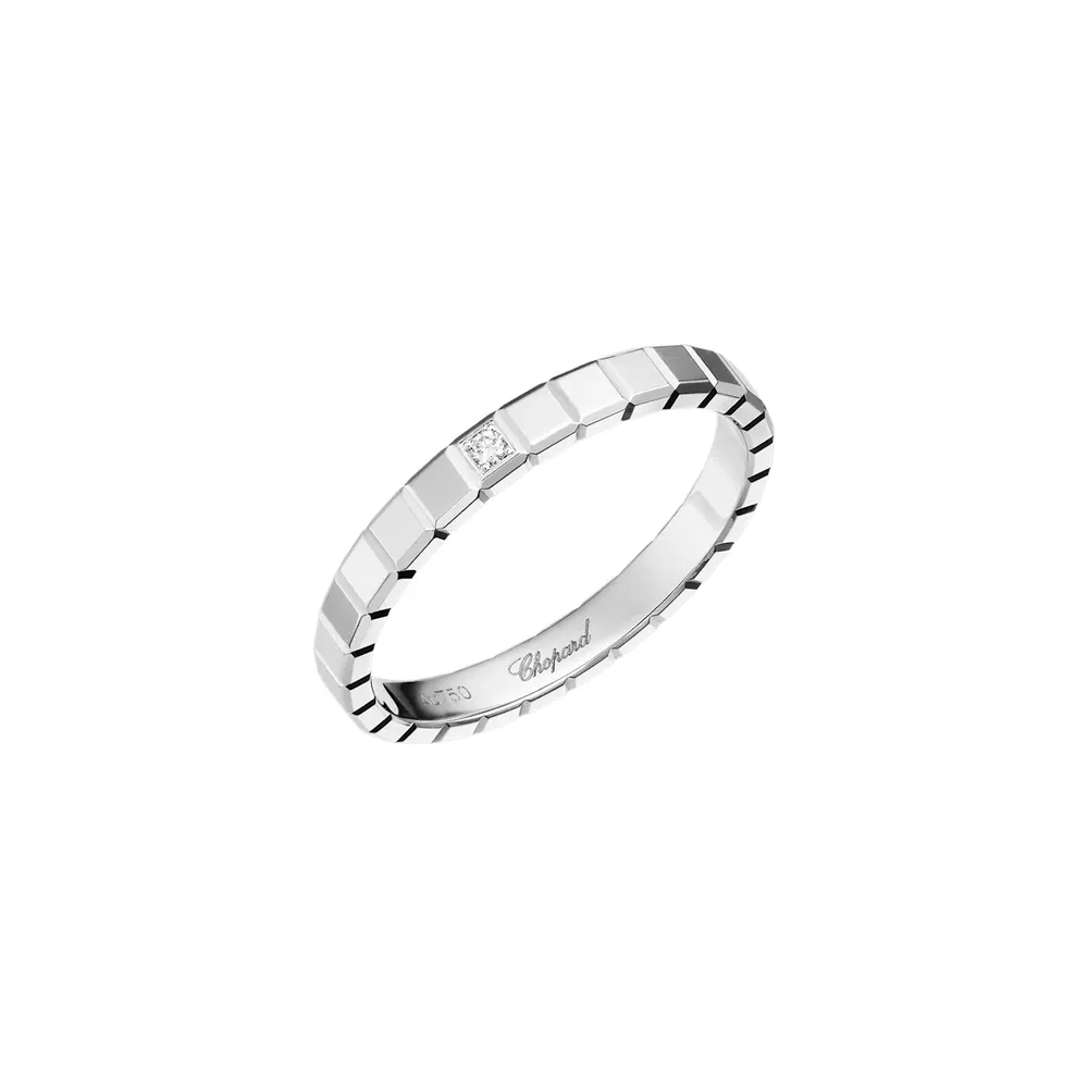 Chopard Ice Cube Ring In Ethical 18ct White Gold With Diamond