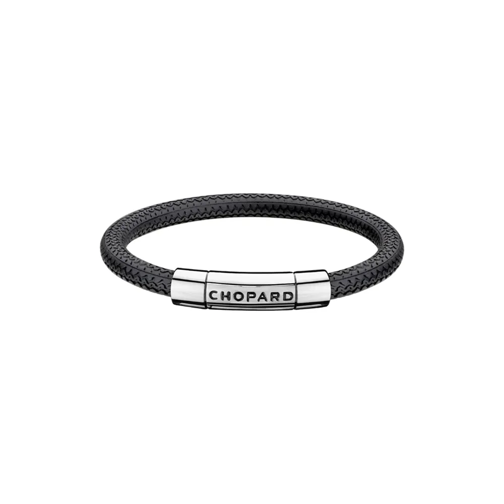 Chopard Mille Miglia Bracelet In Black Rubber And Silver Toned Metal
