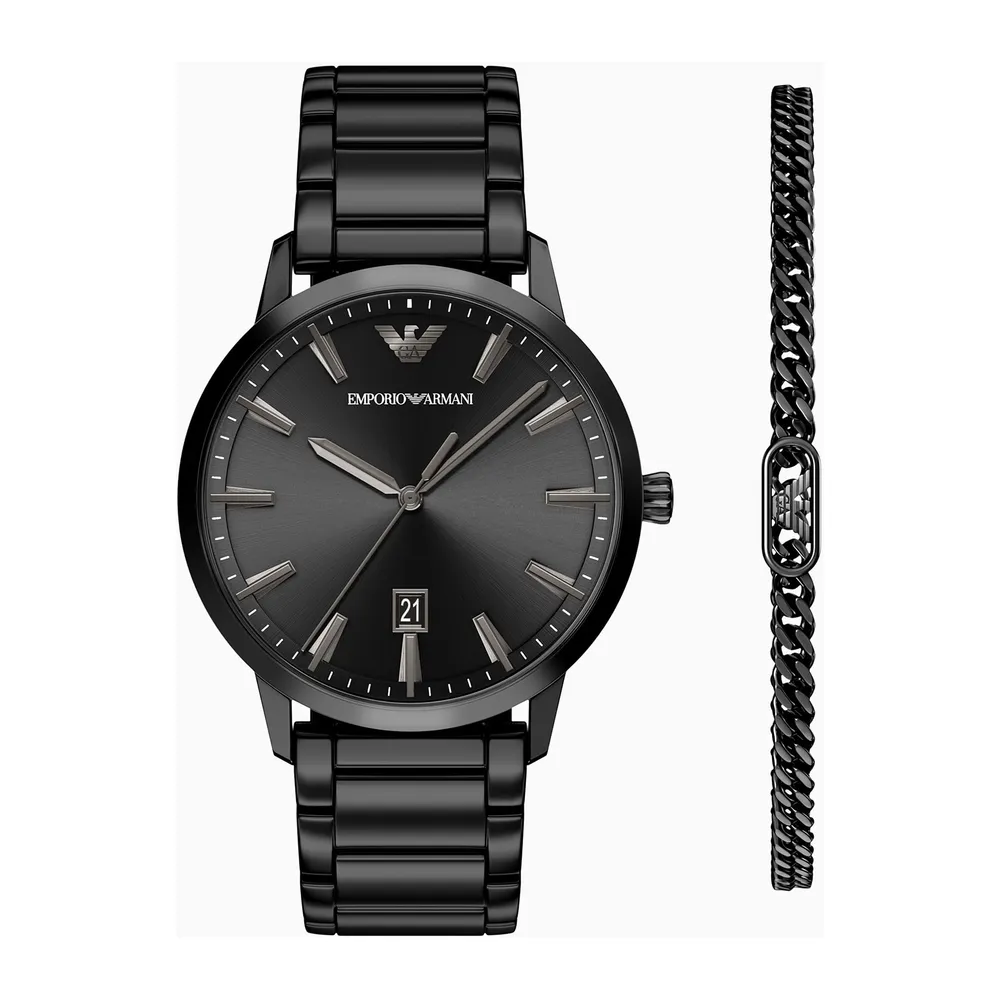 Emporio Armani Ruggero Watch And Bracelet Set