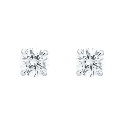Goldsmiths Exclusive 18ct White Gold 0.40cttw Brilliant Cut Solitaire Goldsmiths Signature Diamond Stud Earrings