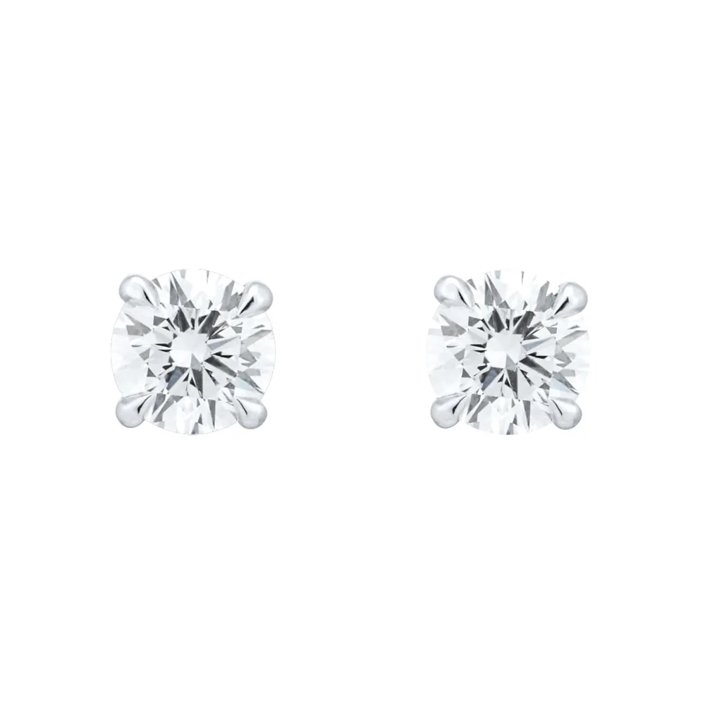 Exclusive 18ct White Gold 0.40cttw Brilliant Cut Solitaire Goldsmiths Signature Diamond Stud Earrings