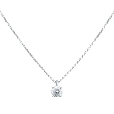 Goldsmiths Exclusive 18ct White Gold 0.50cttw Brilliant Cut Solitaire Goldsmiths Signature Diamond Pendant