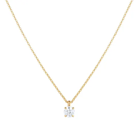 Goldsmiths Exclusive 18ct Yellow Gold 0.25cttw Brilliant Cut Solitaire Goldsmiths Signature Diamond Pendant