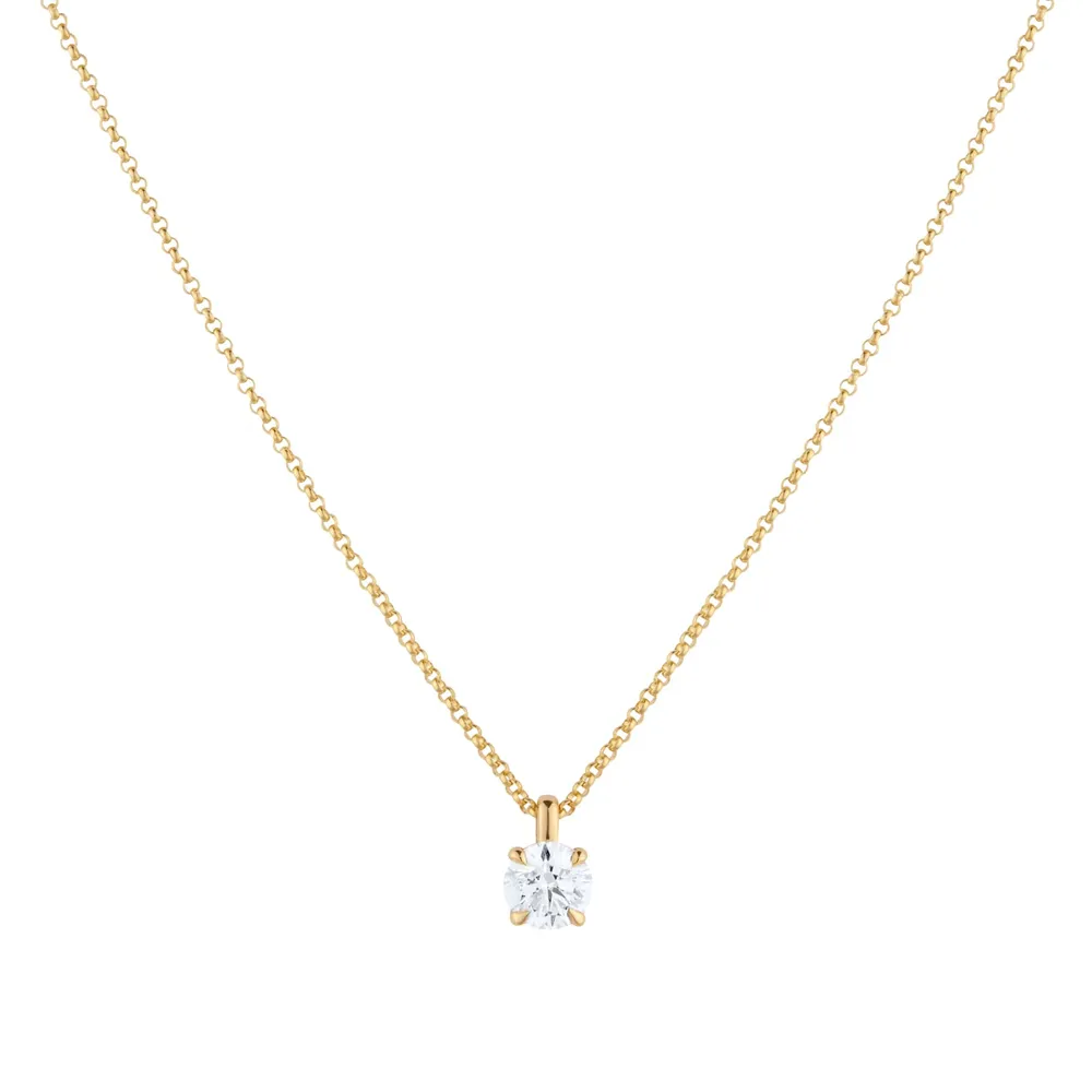 Exclusive 18ct Yellow Gold 0.40cttw Brilliant Cut Solitaire Goldsmiths Signature Diamond Pendant