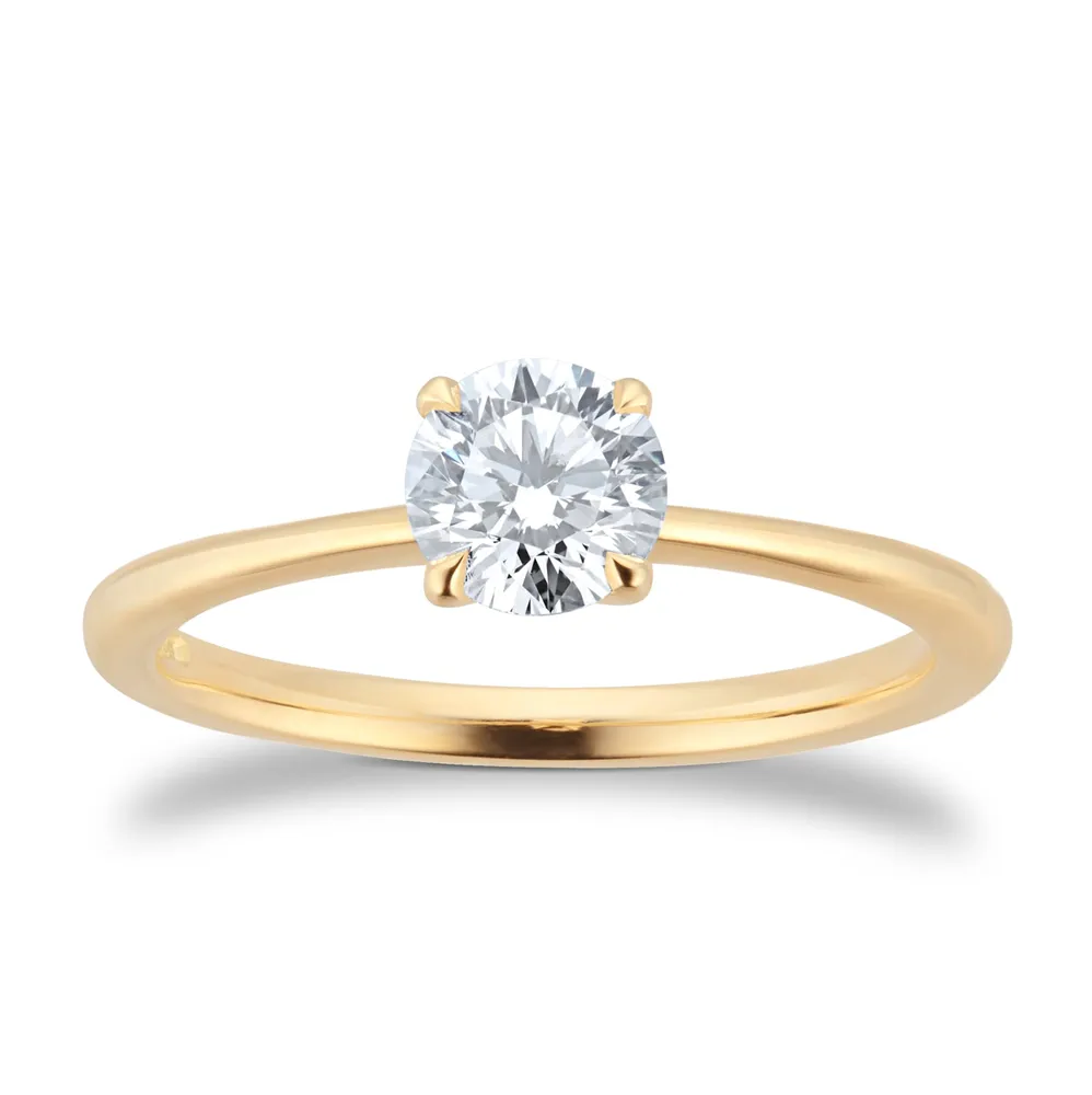 Exclusive 18ct Yellow Gold 0.70cttw Brilliant Cut Solitaire Goldsmiths Signature Diamond Engagement Ring