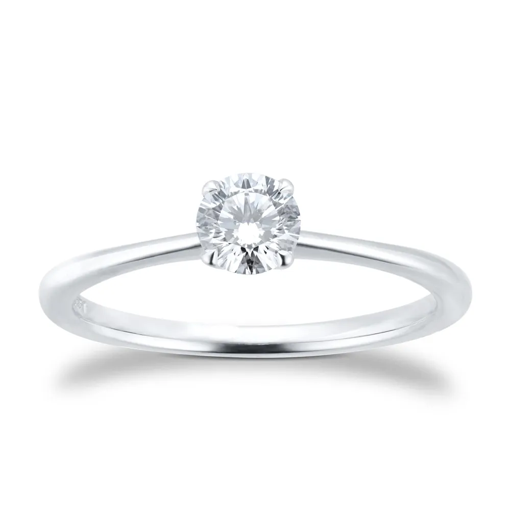Exclusive Platinum 0.40cttw Brilliant Cut Solitaire Goldsmiths Signature Diamond Engagement Ring