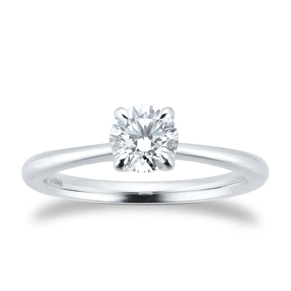 Exclusive Platinum 0.50cttw Brilliant Cut Solitaire Goldsmiths Signature Diamond Engagement Ring