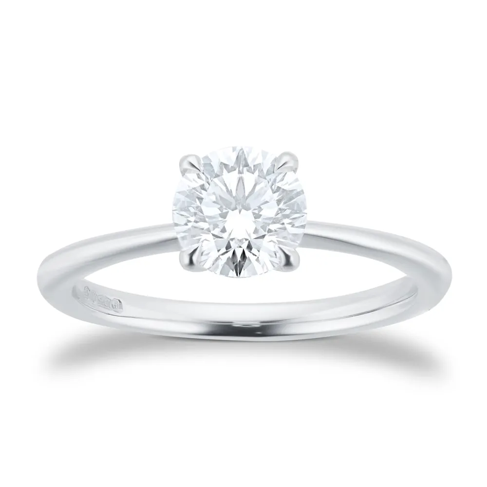 Exclusive Platinum 1.00cttw Brilliant Cut Solitaire Goldsmiths Signature Diamond Engagement Ring