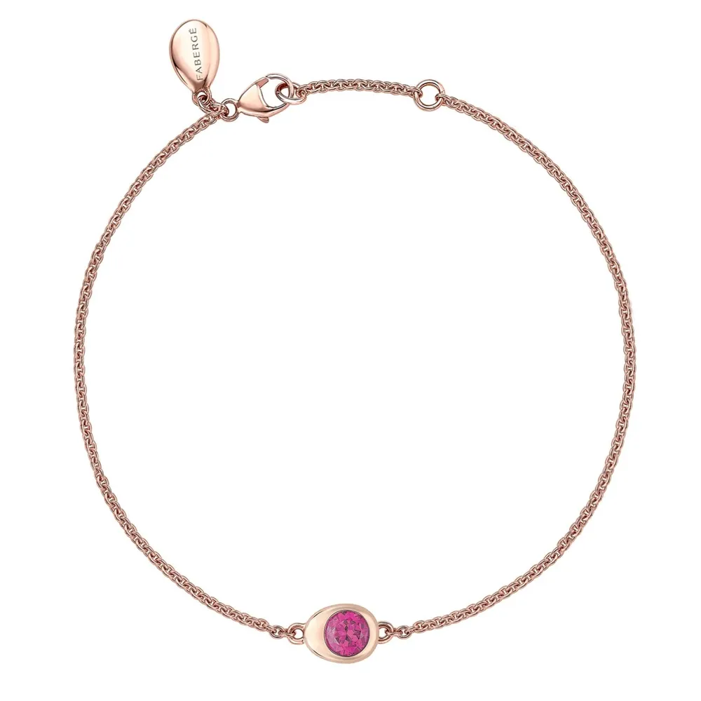 Fabergé Fabergé Code 18ct Rose Gold Cosmic Curve Pink Sapphire Bracelet