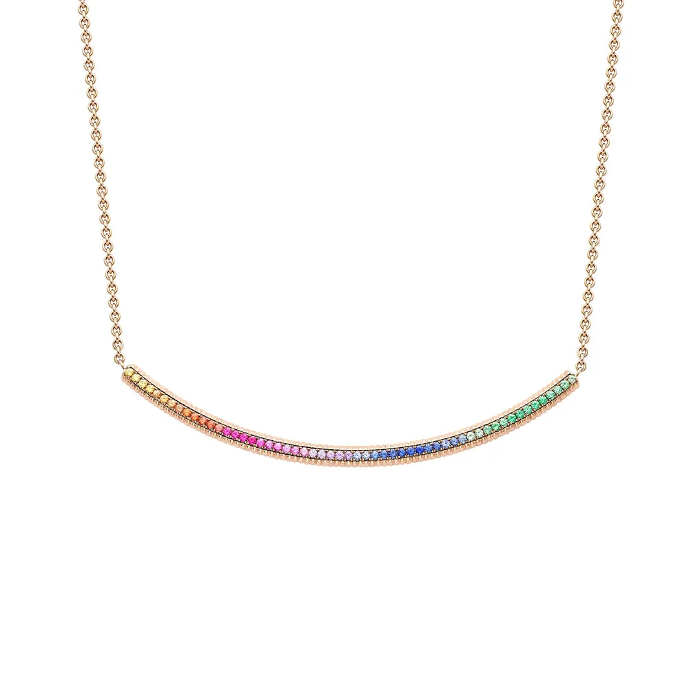 Fabergé Fabergé Code 18ct Rose Gold Rainbow Fluted Choker Necklace