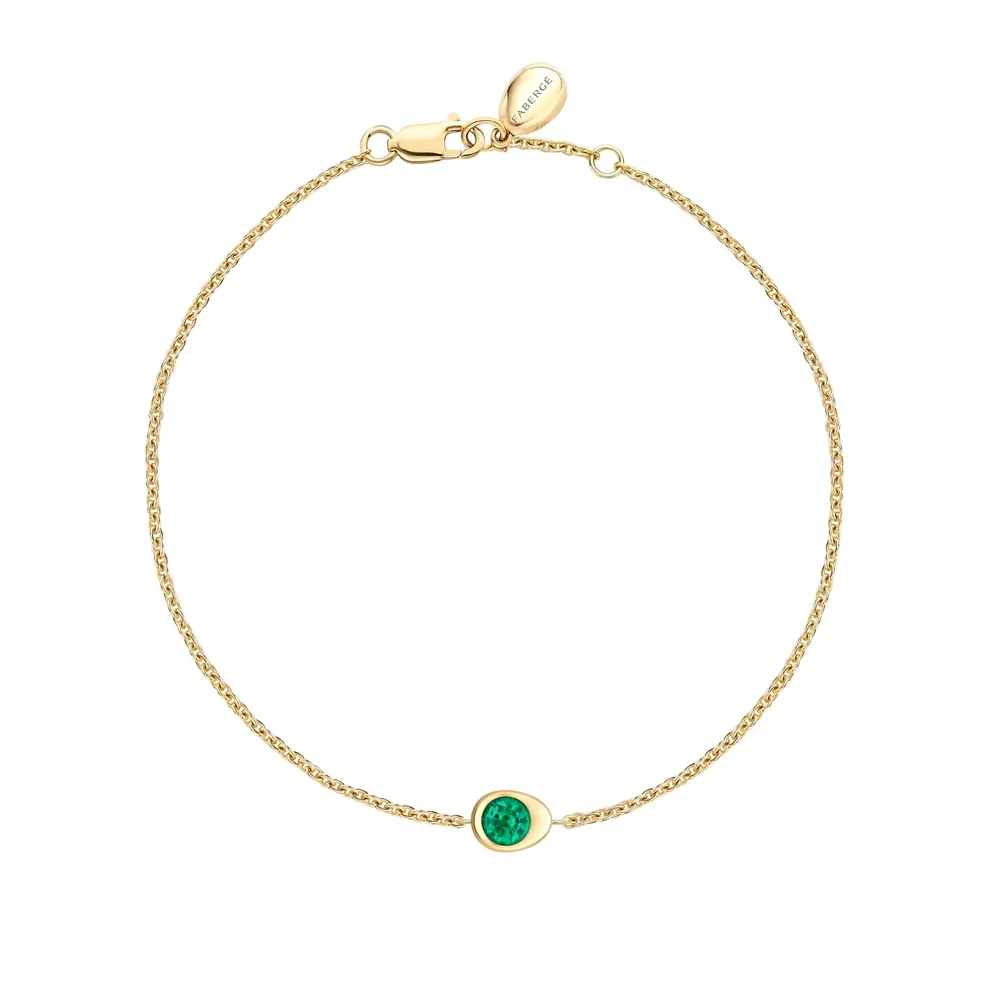 Fabergé Fabergé Code 18ct Yellow Gold Cosmic Curve Emerald Bracelet