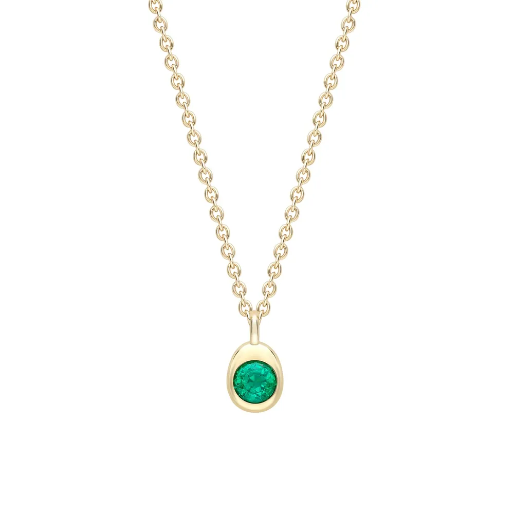 Fabergé Fabergé Code 18ct Yellow Gold Cosmic Curve Emerald Pendant