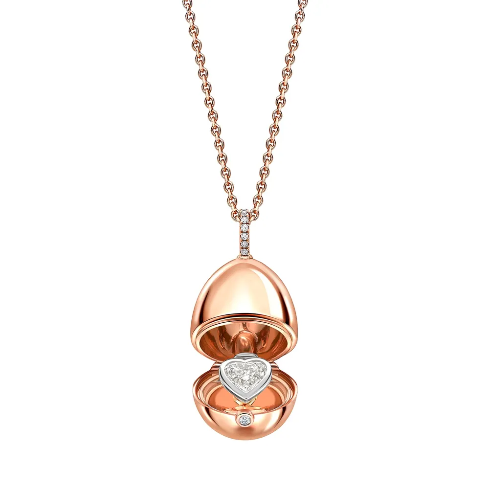 Fabergé Fabergé Heritage 18ct Rose Gold Diamond Heart Surprise Locket