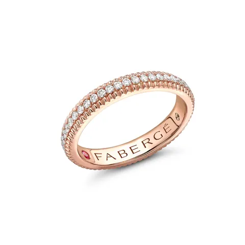 Fabergé Love By Faberge 18ct Rose Gold 0.43ct Diamond Fluted Eternity Ring