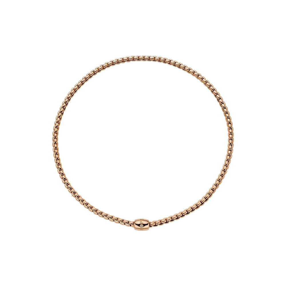 Fope 18ct Rose Gold Eka Flex'it 0.01ct Diamond Necklace