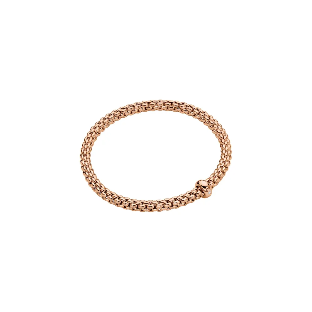 Fope 18ct Rose Gold Solo Flex'it 0.01ct Diamond Bracelet