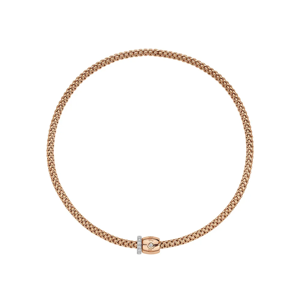 Fope 18ct Rose Gold Solo Flex'it 0.47ct Diamond Necklace