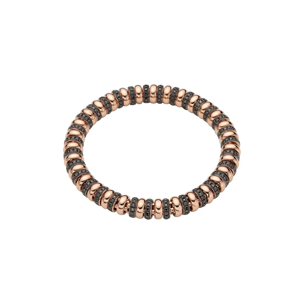 Fope 18ct Rose Gold Solo Flex'it 3.05ct Black Diamond Bracelet