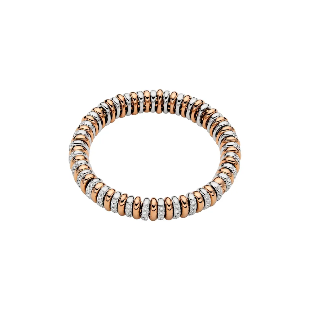 Fope 18ct Rose Gold Vendome Flex'it 1.66ct Diamond Bracelet