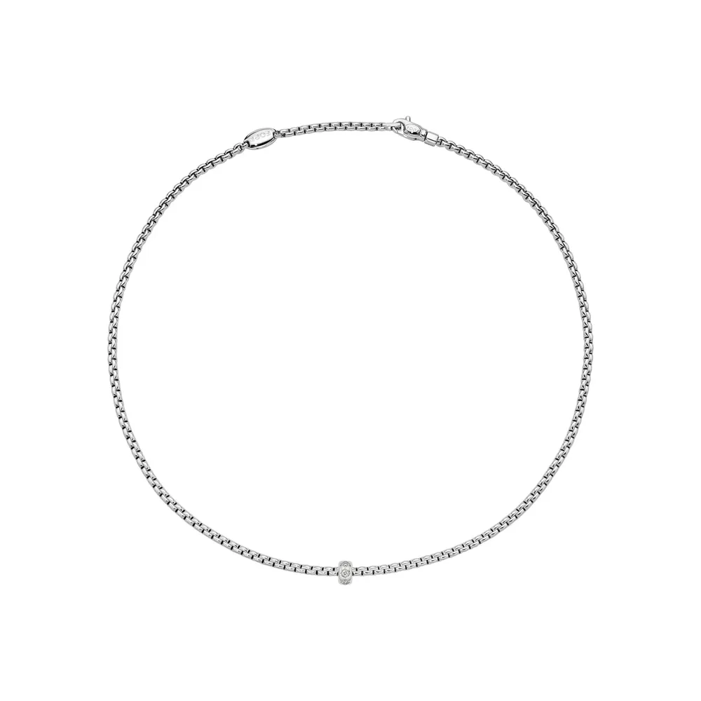 Fope 18ct White Gold Eka 0.12ct Diamond Necklace