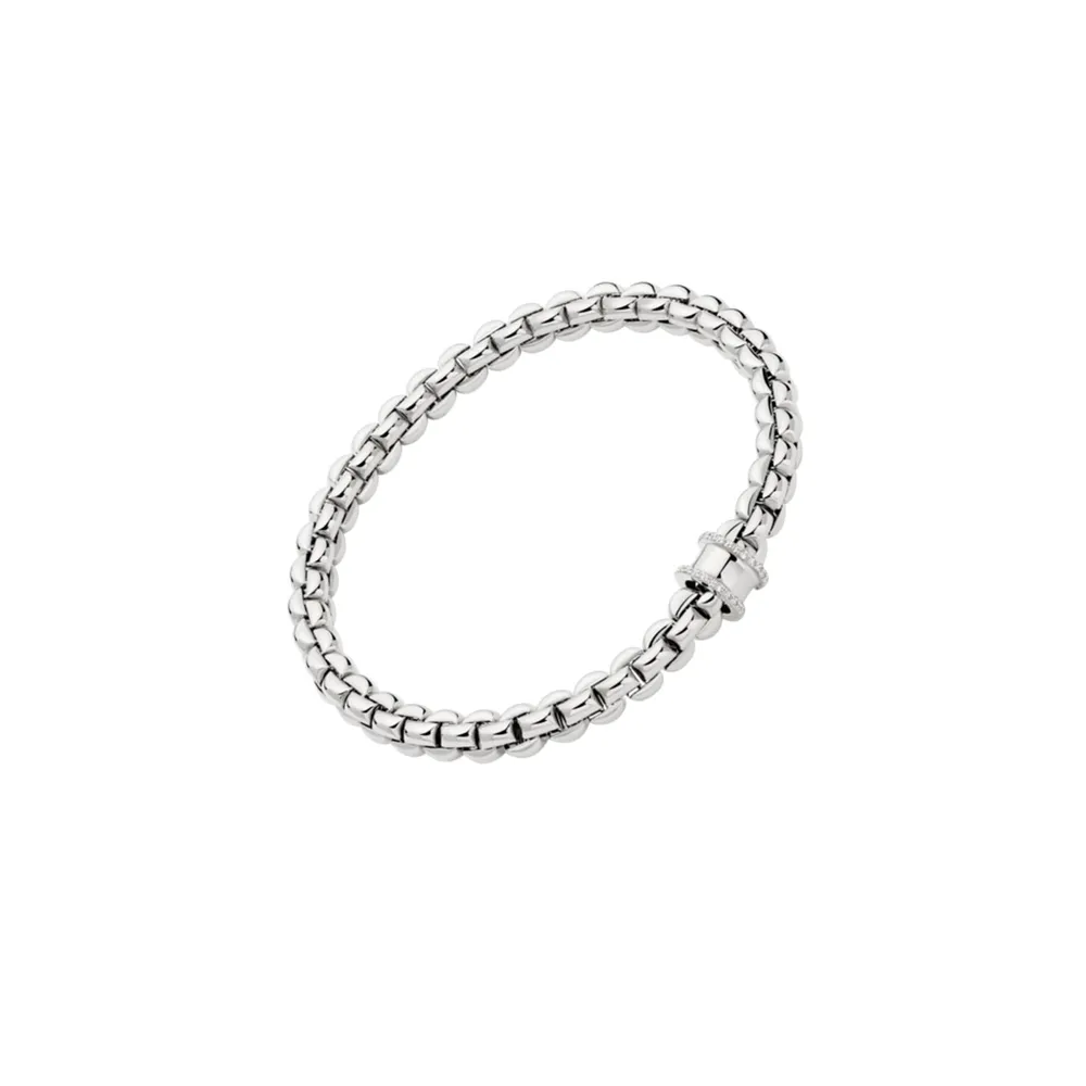Fope 18ct White Gold Eka 0.17ct Diamond Bracelet - Size Medium