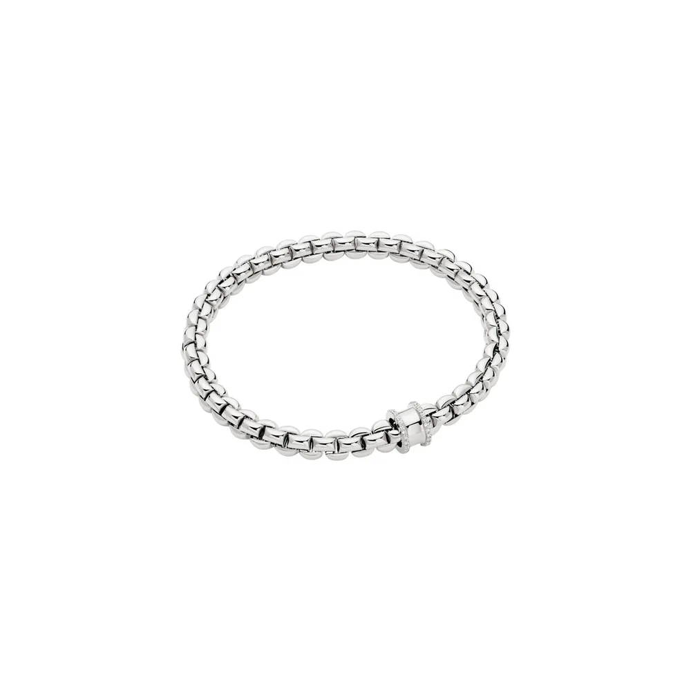 Fope 18ct White Gold Eka 0.17ct Diamond Bracelet - Size Small