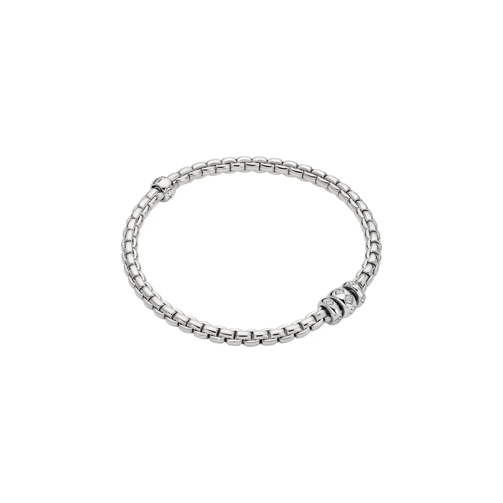 Fope 18ct White Gold Eka 0.18ct Diamond Bracelet