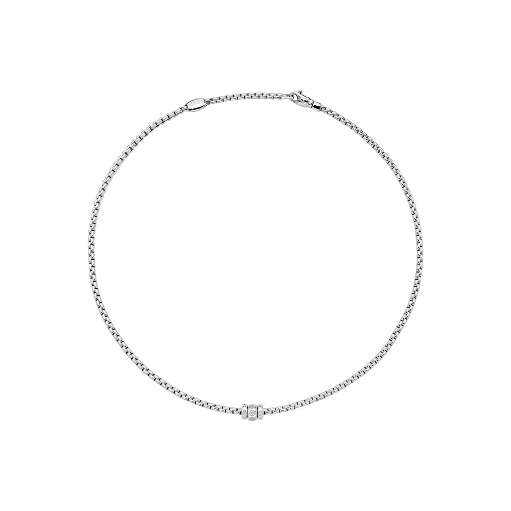 Fope 18ct White Gold Eka 0.18ct Diamond Necklace