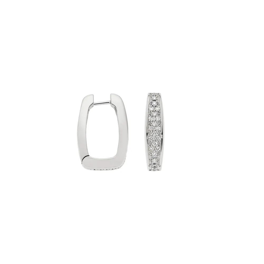 Fope 18ct White Gold Eka 1.40ct Diamond Hoop Earrings