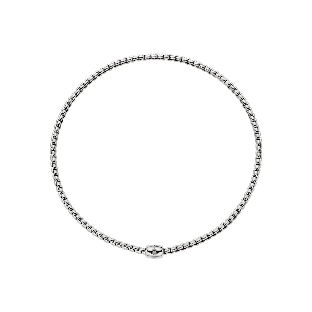 Fope 18ct White Gold Eka Flex'it 0.01ct Diamond Necklace
