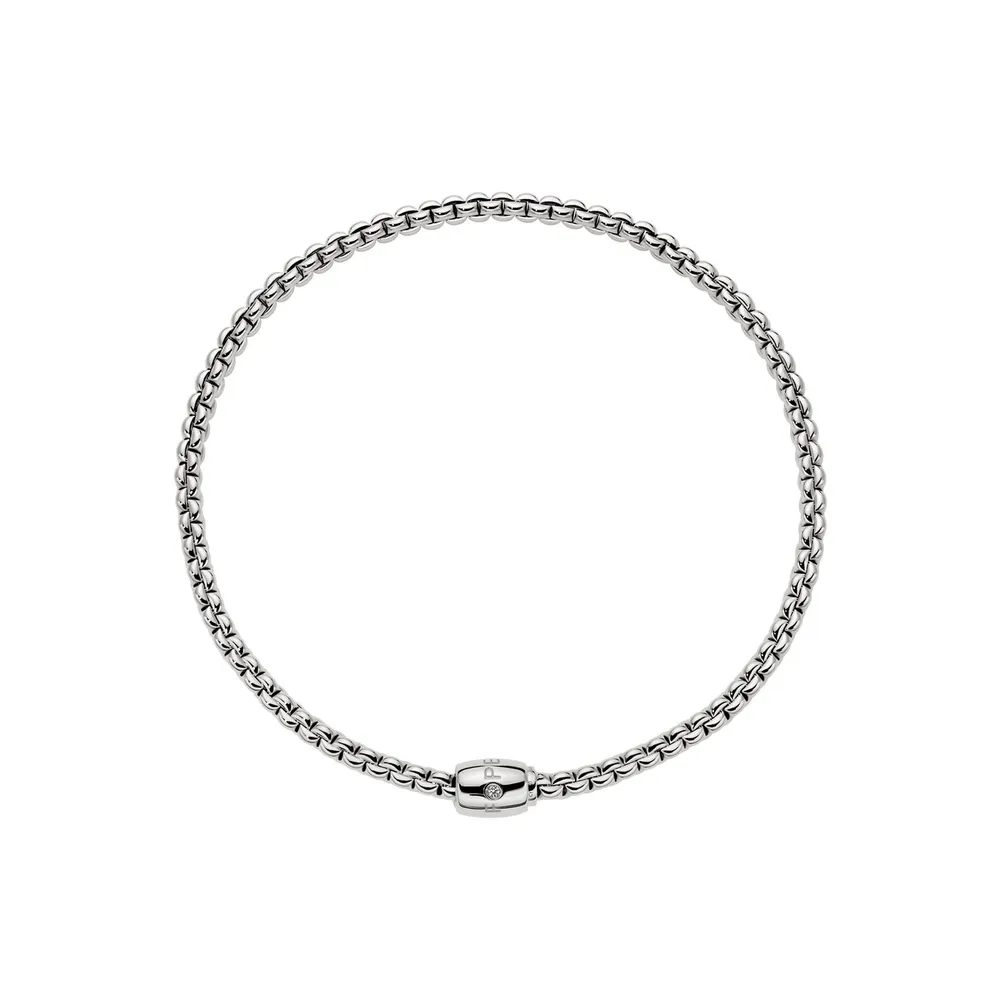 Fope 18ct White Gold Eka Flex'it 0.03ct Diamond Necklace