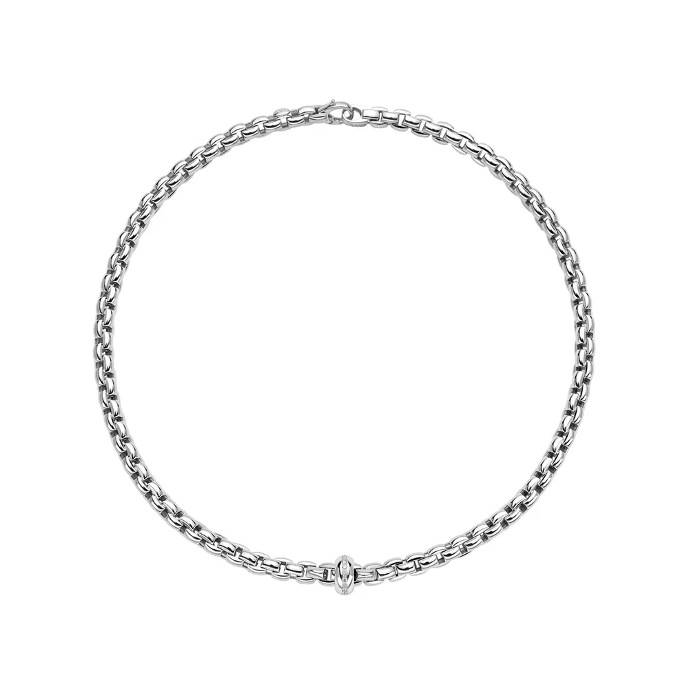 Fope 18ct White Gold Eka Flex'it 0.13ct Diamond Necklace