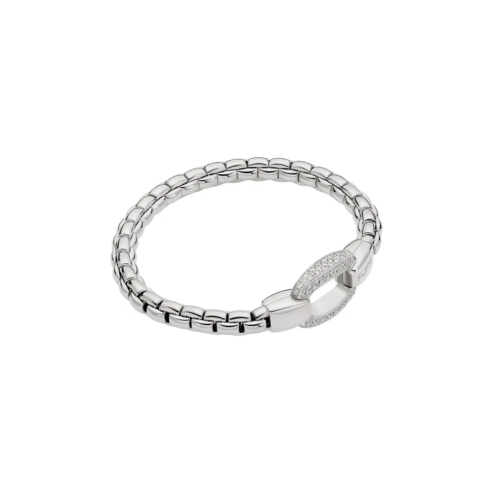 Fope 18ct White Gold Eka Flex'it 0.71ct Diamond Clasp Bracelet - Size Medium