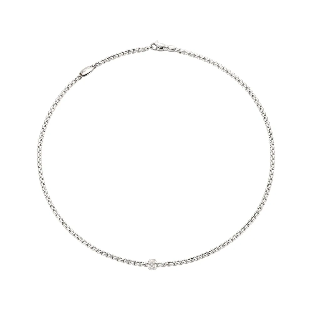 Fope 18ct White Gold Eka Tiny 0.19ct Diamond Necklace