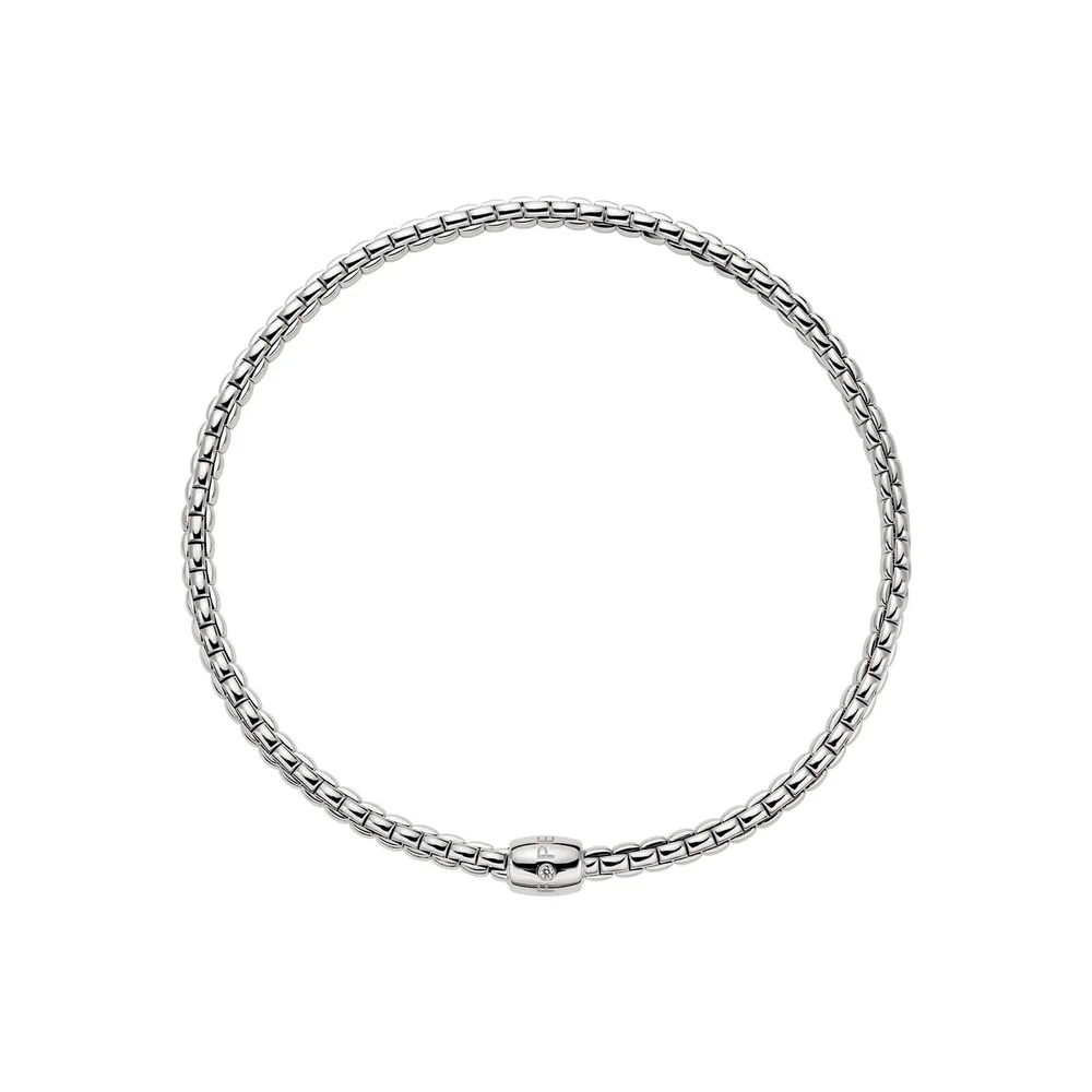 Fope 18ct White Gold Flex'it 0.05ct Diamond Necklace