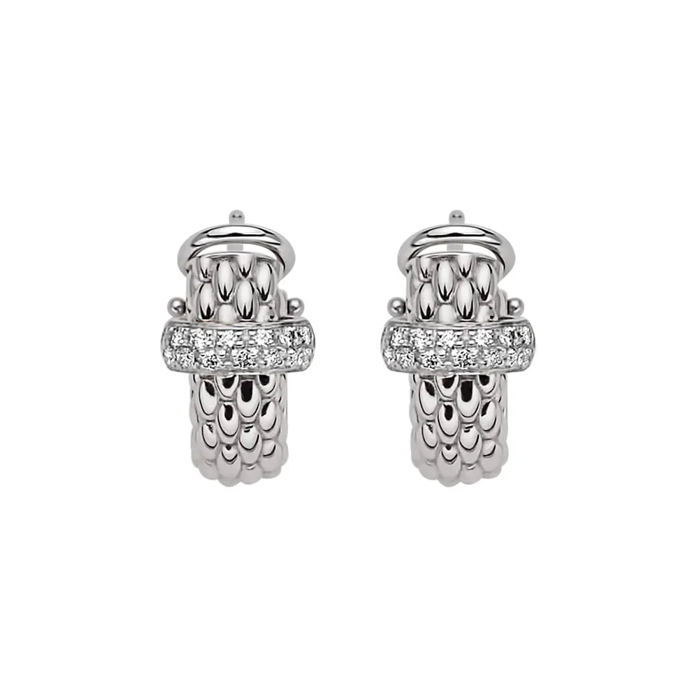 Fope 18ct White Gold Flex'it Vendome 0.20cttw Diamond Earrings