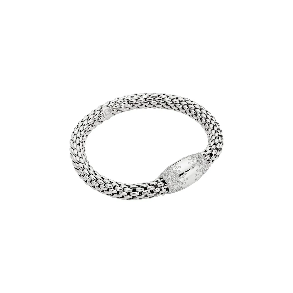 Fope 18ct White Gold Love Nest 2.35ct Diamond Bracelet - Size Medium