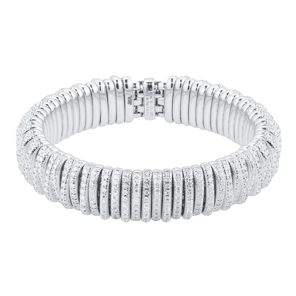 Fope 18ct White Gold Panorama 5.24ct Diamond Bracelet - Size Medium