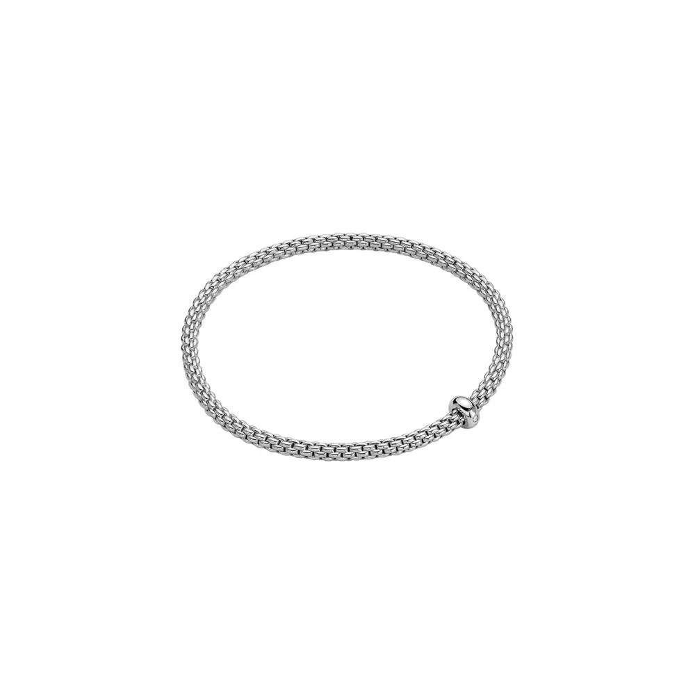 Fope 18ct White Gold Prima Flex'it 0.01ct Diamond Bracelet