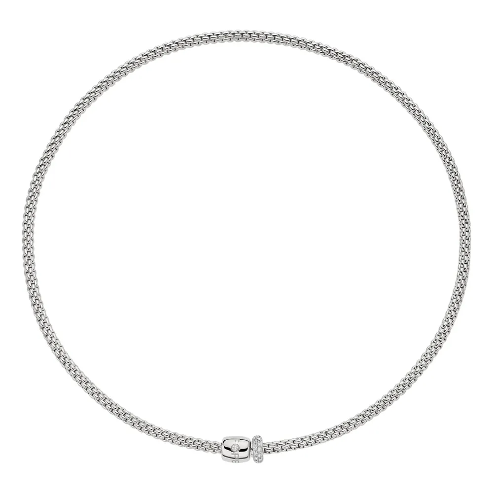 Fope 18ct White Gold Prima Flex'it 0.19ct Diamond Necklace