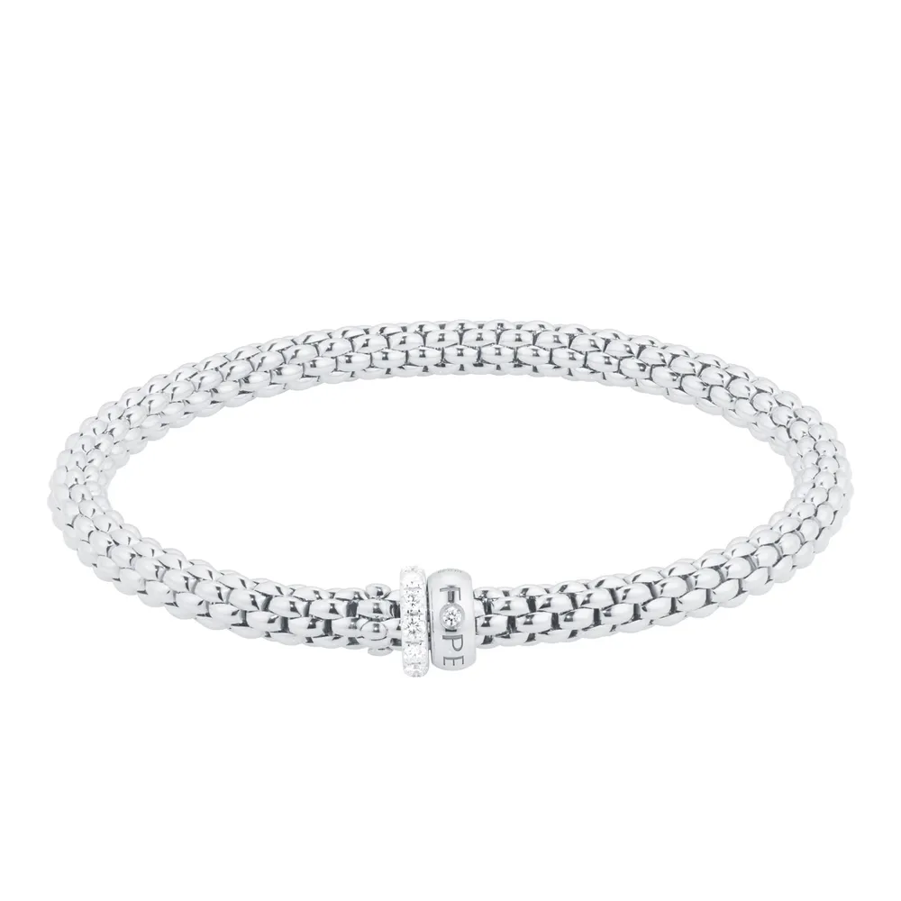 Fope 18ct White Gold Solo 0.29ct Diamond Bracelet