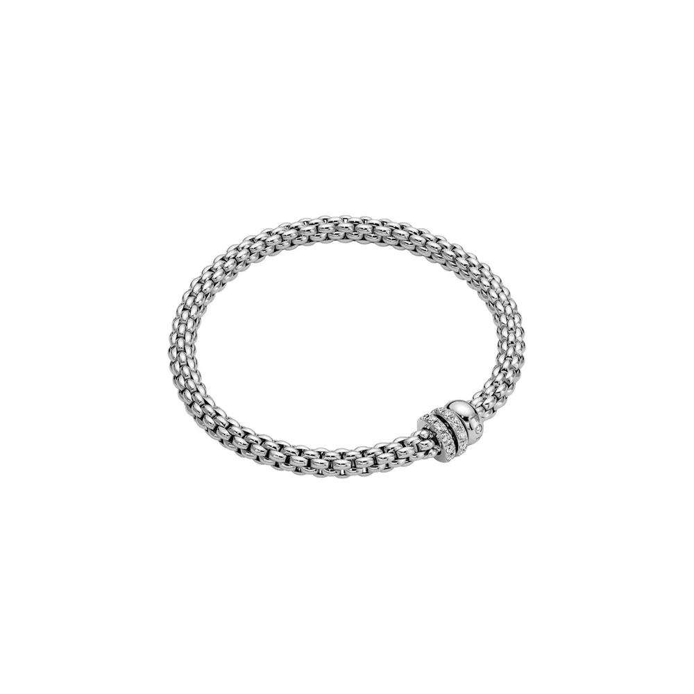 Fope 18ct White Gold Solo Flex'it 0.56ct Diamond Bracelet