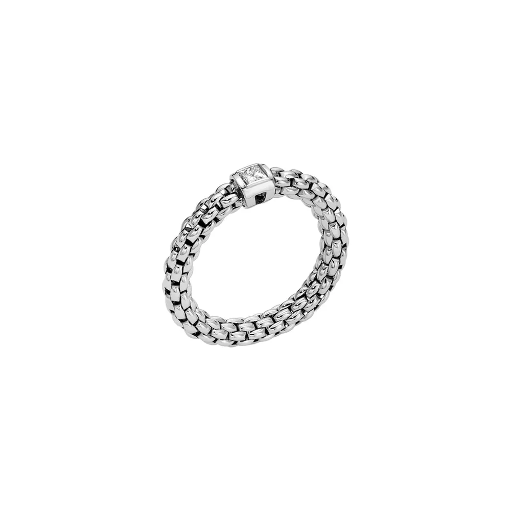 Fope 18ct White Gold Souls Flex'it 0.09ct Diamond Ring - X Small