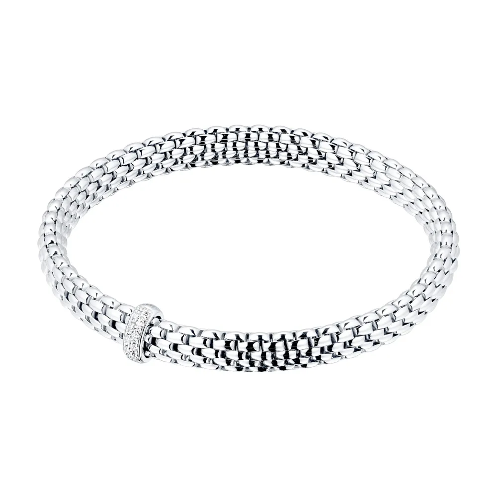 Fope 18ct White Gold Vendome Flex'It 0.10ct Diamond Bracelet
