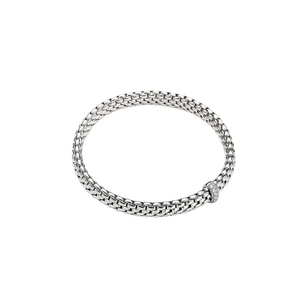 Fope 18ct White Gold Vendome Flex'it Diamond Bracelet
