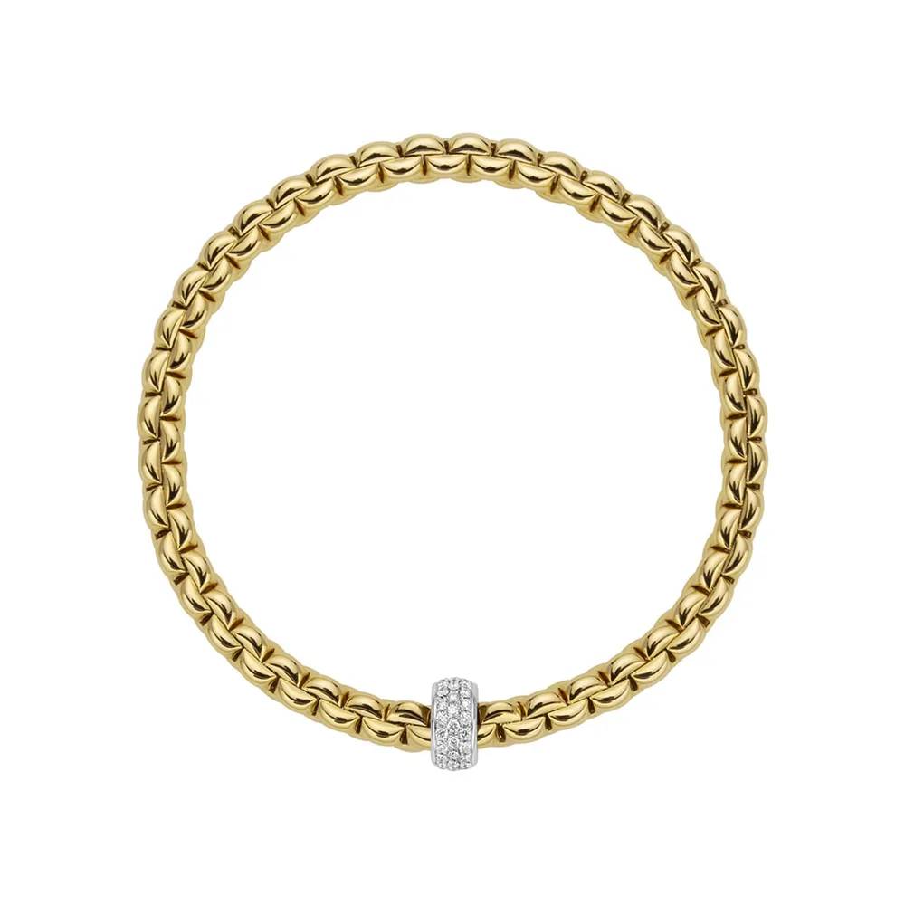 Fope 18ct Yellow & White Gold Eka 0.37cttw Diamond Bracelet