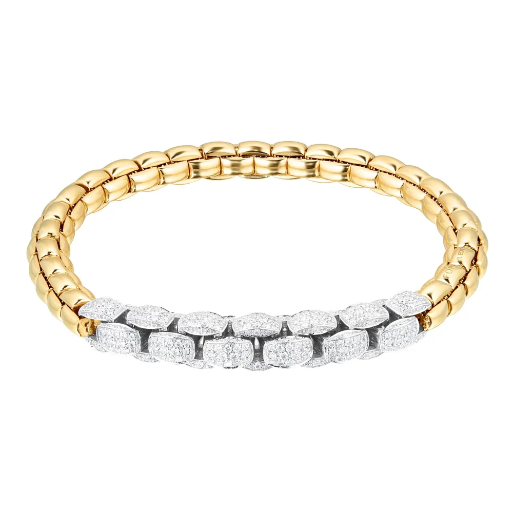 Fope 18ct Yellow & White Gold Eka MiaLuce 2.51cttw Diamond Bracelet