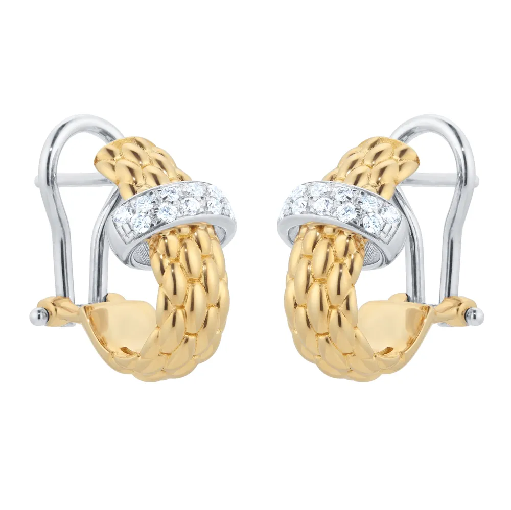 Fope 18ct Yellow & White Gold Flex'it Vendome 0.20cttw Diamond Earrings