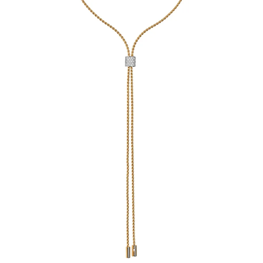 Fope 18ct Yellow Gold Aria 0.48ct Pavé Diamond Slider Necklace