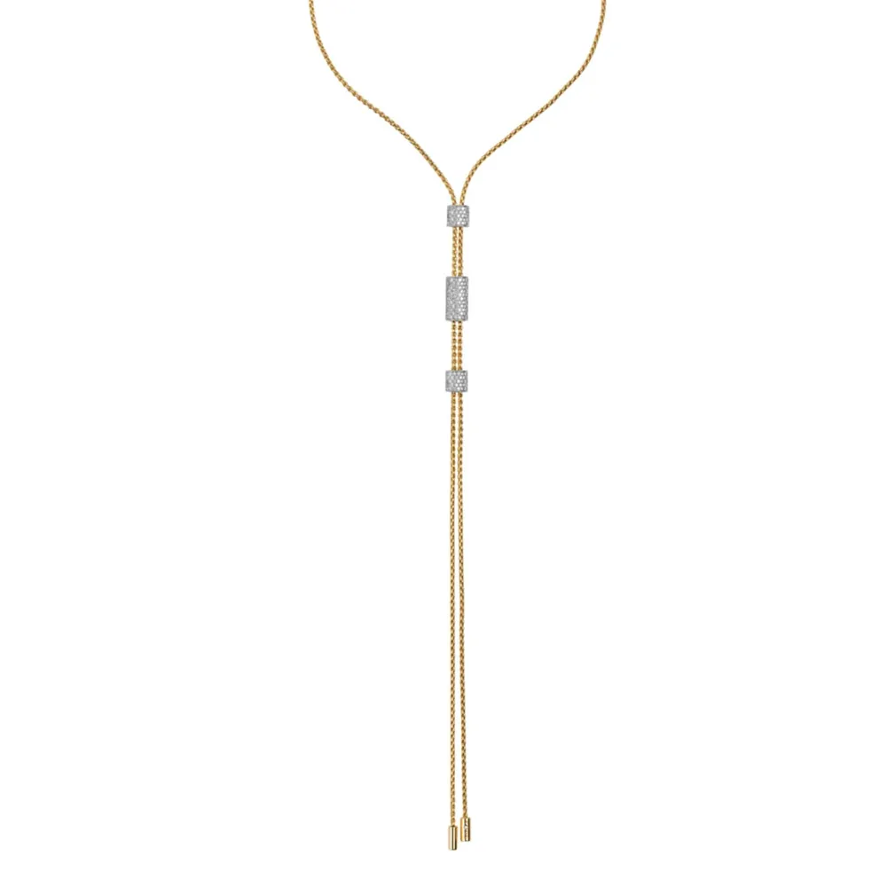 Fope 18ct Yellow Gold Aria Pavé Diamond Lariat Necklace